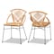 Baxton Studio Pro Modern Bohemian Natural Brown Rattan and Black Metal Dining Chair, PK2 209-2PC-12793 - alternate 8